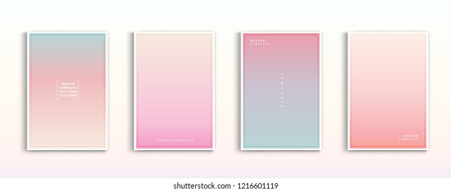 Set modern gradients in abstract sunset and sunrise sea blurred background templates. Square blurred background - sky clouds,nature. vector design.