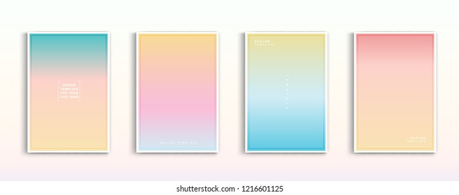 Set modern gradients in abstract sunset and sunrise sea blurred background templates. Square blurred background - sky clouds,nature. vector design.