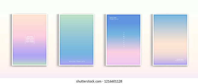 Set modern gradients in abstract sunset and sunrise sea blurred background templates. Square blurred background - sky clouds,nature. vector design.