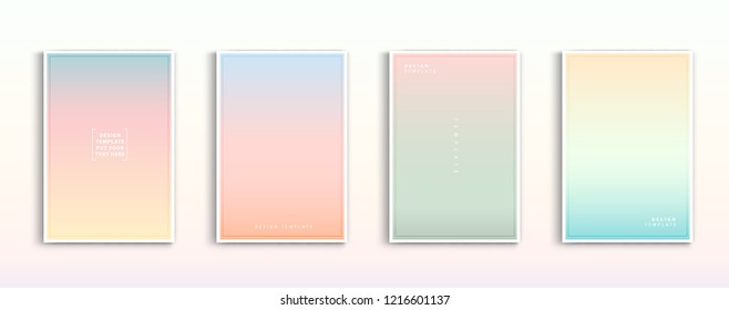 Set modern gradients in abstract sunset   sunrise sea blurred background templates  Square blurred background    sky clouds nature  vector design 