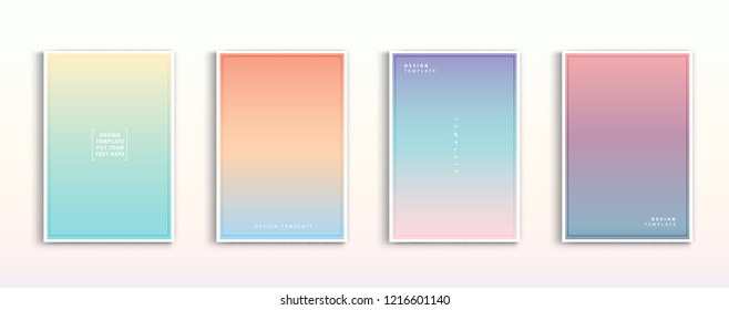 Set modern gradients in abstract sunset   sunrise sea blurred background templates  Square blurred background    sky clouds nature  vector design 