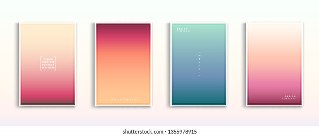 Set modern gradients in abstract sunset and nature beautiful blurred background templates. Square blurred background - sky. vector design