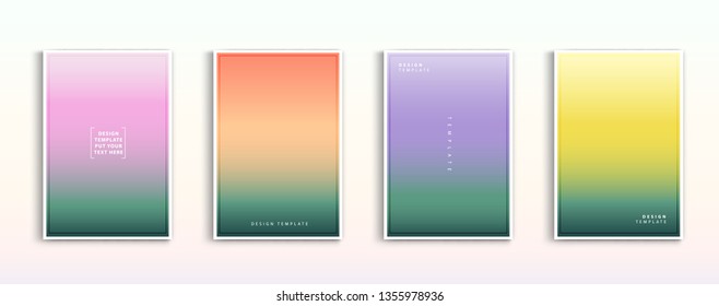 Set modern gradients in abstract sunset and nature beautiful blurred background templates. Square blurred background - sky. vector design