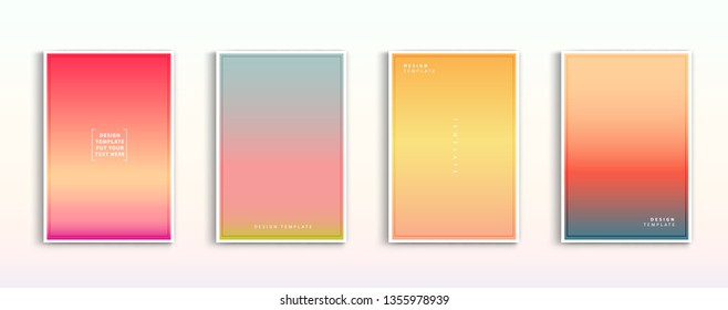 Set modern gradients in abstract sunset   nature beautiful blurred background templates  Square blurred background    sky  vector design