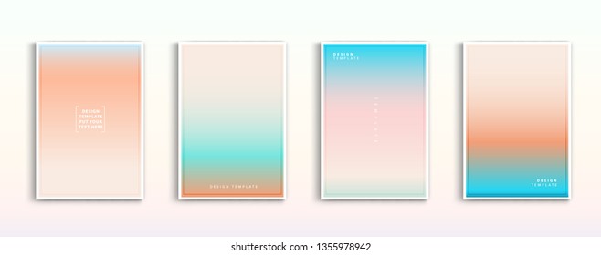 Set modern gradients in abstract sunset and nature beautiful blurred background templates. Square blurred background - sky. vector design