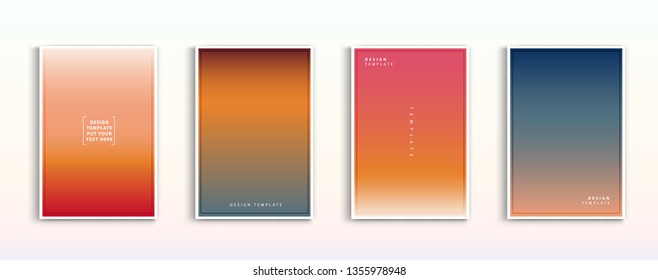 Set modern gradients in abstract sunset and nature beautiful blurred background templates. Square blurred background - sky. vector design