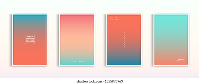 Set modern gradients in abstract sunset and nature beautiful blurred background templates. Square blurred background - sky. vector design