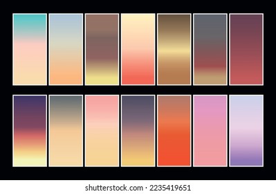 Establezca gradientes modernos en plantillas abstractas de fondo borrosas para la puesta de sol y la salida del sol. Fondo cuadrado borroso - nubes del cielo, naturaleza.