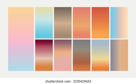 Establezca gradientes modernos en plantillas abstractas de fondo borrosas para la puesta de sol y la salida del sol. Fondo cuadrado borroso - nubes del cielo, naturaleza.