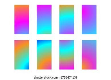 Set von modernen Desktop-Hintergründen für Mobiltelefone. Helle, bunte Vektorgrafik. EPS10