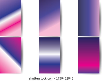 Set of Modern gradients desktop backgrounds for mobile phone. Bright colorful vector illustration. EPS10