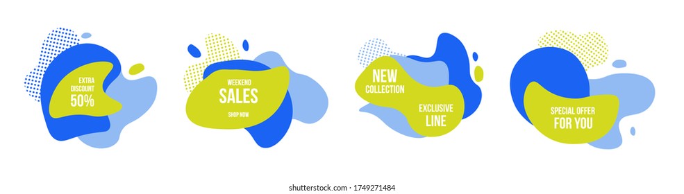 Set of Modern Graphic Banners, Dynamic Color Shapes