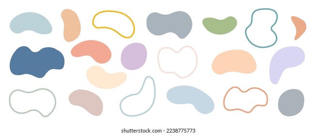 Set of modern graphic elements. Fluid dynamic colored forms banner. Abstract blotch shape. Gradient abstract liquid shapes. Vector graphics