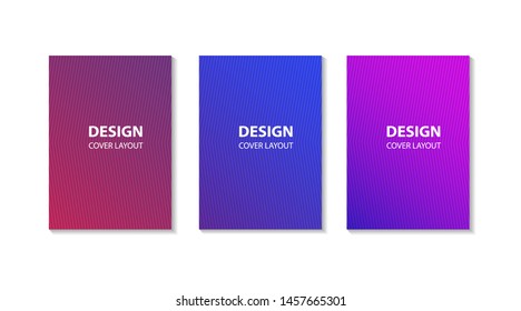 Set Modern Halftone Gradient Color, Abstract Line Geometric Graphic Design Template for Cover Book, Poster, Flyer, Banner, Landing Page, Web, Social Media, Print, Wallpaper, Background. Vector Eps10