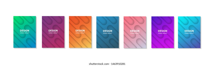 Set Modern Halftone Gradient Color, Abstract Bubble Geometric Graphic Design Template for Covers, Books, Posters, Flyers, Banners, Landing Pages, Web, Social Media, Print, Wallpaper, Backgrounds Eps10