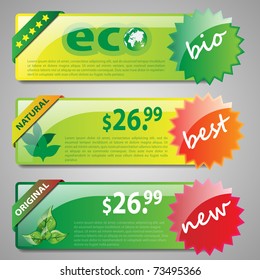 Set of Modern Header Designs for Web