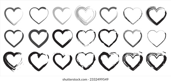
set of modern heart shape vector