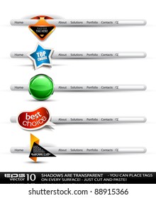 Set of modern high tech style search banners and web headers with various label tags for your text.