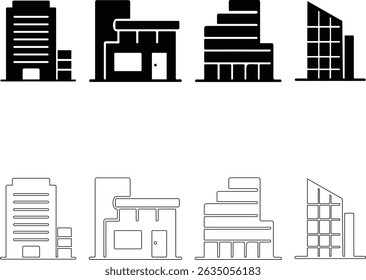 A Set of Modern Home Icons with shape and Stroke