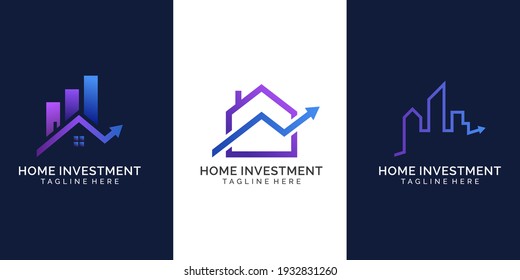 Set Of Modern Home Investment Logo Design