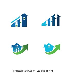 Set of Modern Home investment logo, Home finance logo design growth modern building design