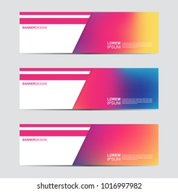 Set of modern Horizontal banner with abstract blur background