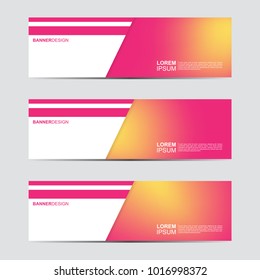 Set of modern Horizontal banner with abstract blur background