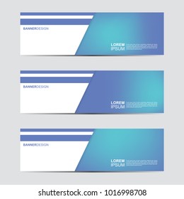 Set of modern Horizontal banner with abstract blur background