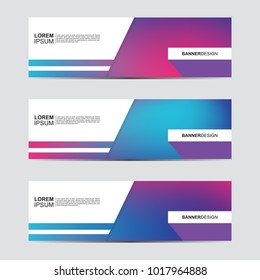 Set of modern Horizontal banner with abstract blur background