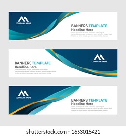Set of modern horizontal banner design template 