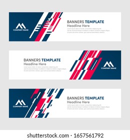 Conjunto de plantillas de diseño de banners horizontales modernos