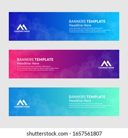 Conjunto de plantillas de diseño de banners horizontales modernos