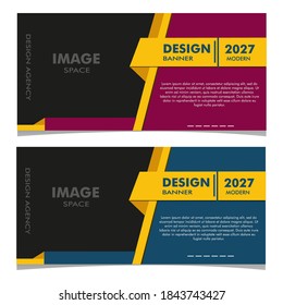 Conjunto de banners de negocios de agencias con formas vectoriales