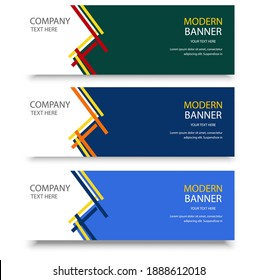 set of modern horizontal banner vector designs