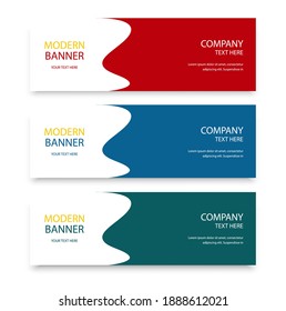 set of modern horizontal banner vector designs