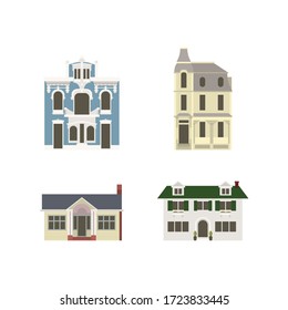 Set of Modern Houses. Vector Illustration