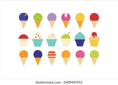 Un conjunto de helados modernos ilustración de Arte vectorial