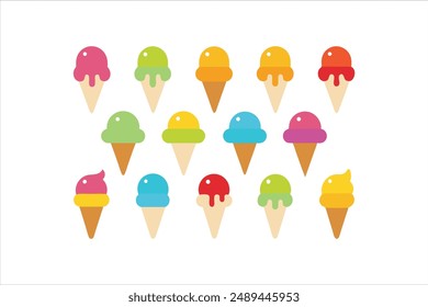 A set of modern ice-creams vector art illustration