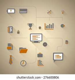 Set of modern icon for applications, webdesigns, flyers, brochures. Vector design elements.