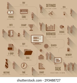 Set of modern icon for applications, webdesigns, flyers, brochures. Vector design elements.