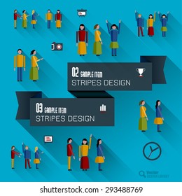 Set of modern icon for applications, webdesigns, flyers, brochures. Vector design elements.