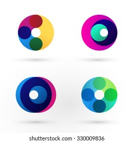 Set of modern icon design O shape elements. Best for identity and logotypes.