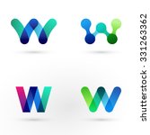 Set of modern icon design W letter shape elements. Best for identity and logotypes.
