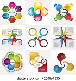 Set of modern infographic design templates and elements