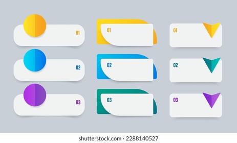 Set of modern infographic elements. Empty text box for presentation. vector 