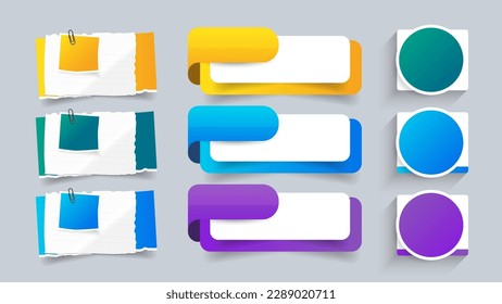 Set of modern infographic elements. Empty text box for presentation. vector 