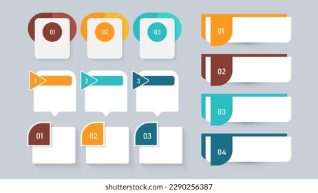 Set of modern infographic elements. Empty text box for presentation. vector
