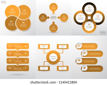 Set of modern infographic vector elements for web, print, magazine, flyer, brochure, media, marketing and advertising concepts.