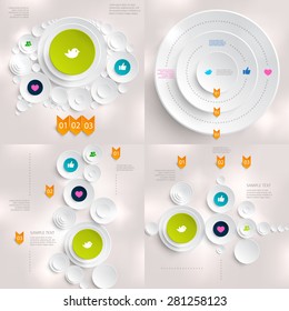 Set of modern infographics element number template. Abstract circles. Vector illustration. can be used for workflow layout, diagram, business step options, banner, web design