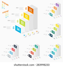 Set of modern infographics element number template. Pyramid diagram with four steps. Vector illustration. can be used for work flow layout, diagram, pyramid, business step options, banner, web design